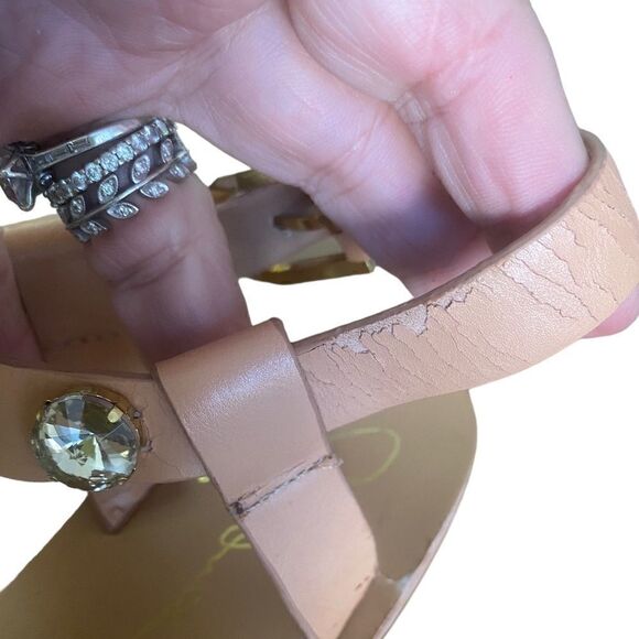 Report Signature Zoran Tan Rhinestone Sandals, ankle buckle closure - Picture 2 of 8